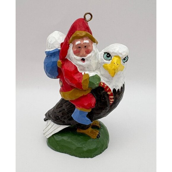 House of Hatten Santa Riding an Eagle Christmas Ornament 1998 Susan M Smith - Picture 9 of 9